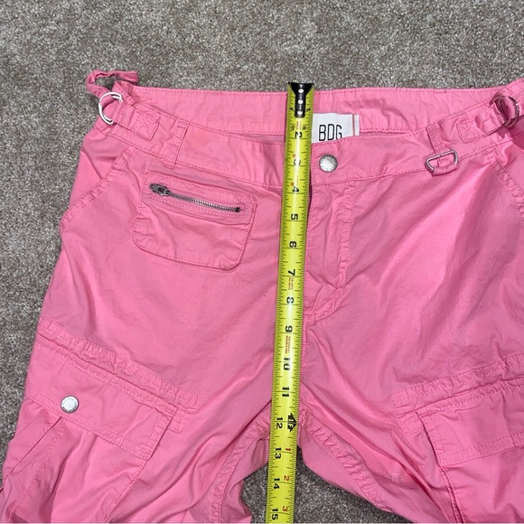 BDG Urban Outfitters Pink Wide Leg Cargo Pants Size 12 Retro Y2K Stretch - Picture 6 of 9